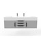 Castello Usa Nile 60" Wall Mounted Gray Vanity With White Top And Black Handles CB-MC-60G-BL-2053-WH - alternate 1